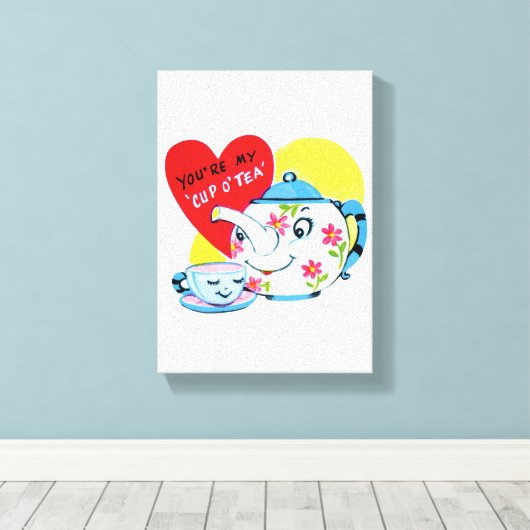 Vintager Valentinstag auf der Leinwand (Insitu (Holzboden))