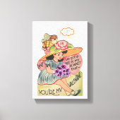 Vintager Valentinstag auf der Leinwand (Vorderseite)