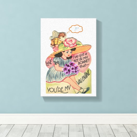 Vintager Valentinstag auf der Leinwand (Insitu (Holzboden))