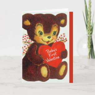Vintager Valentinstag Baby's First Valentine Feiertagskarte