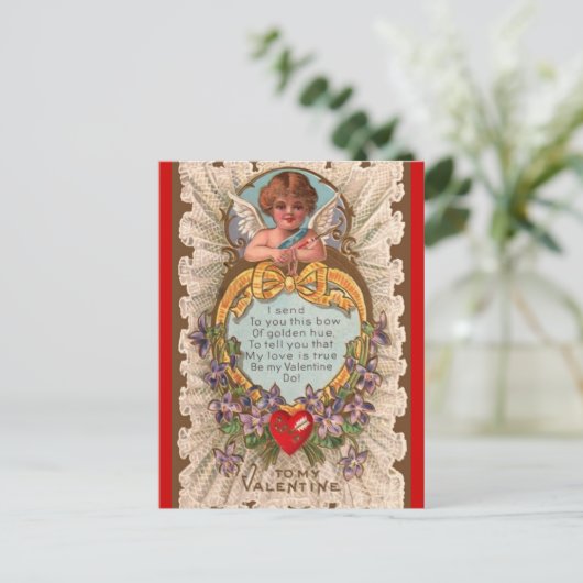 Vintager Valentinstag Begrüßung nach Karte (Stehend Vorderseite)