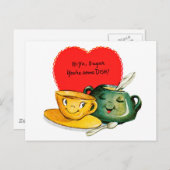 Vintager Valentinstag Begrüßung Postkarte (Vorne/Hinten)