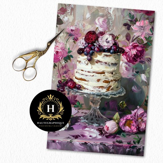 Vintager Valentinstag Blumenkuchen Seidenpapier