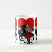 Vintager Valentinstag, Cat Mouse Tea Cup Herz Kaffeetasse (Mittel)