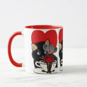 Vintager Valentinstag, Cat Mouse Tea Cup Herz Tasse (Links)