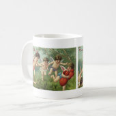 Vintager Valentinstag Cherubs mit Liebe Herz Kaffeetasse (Vorderseite Links)