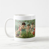 Vintager Valentinstag Cherubs mit Liebe Herz Kaffeetasse (Links)