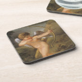 Vintager Valentinstag, Cupid mit Bow und Pfeil Untersetzer (Linke Seite)
