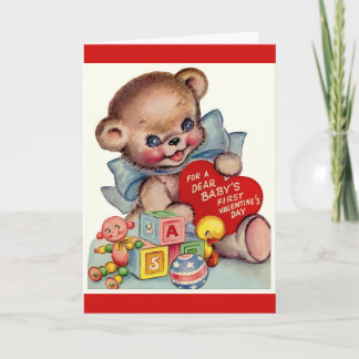 Vintager Valentinstag | Das 1. Valentin des Babys Feiertagskarte