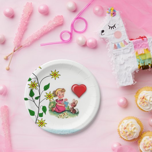 Vintager Valentinstag der Teller (Party)