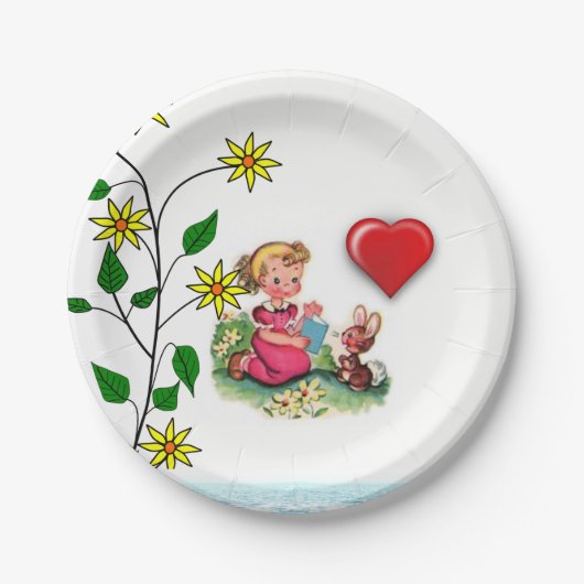 Vintager Valentinstag der Teller (Vorderseite)