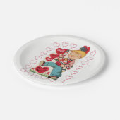 Vintager Valentinstag der Teller (Schrägansicht)