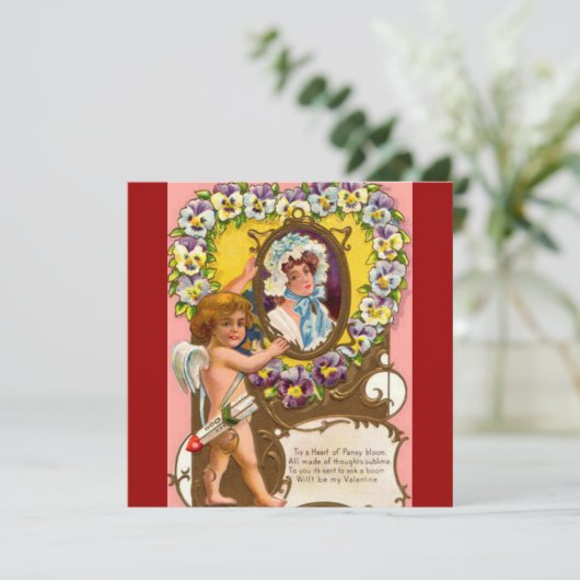 Vintager Valentinstag Einladung (Stehend Vorderseite)