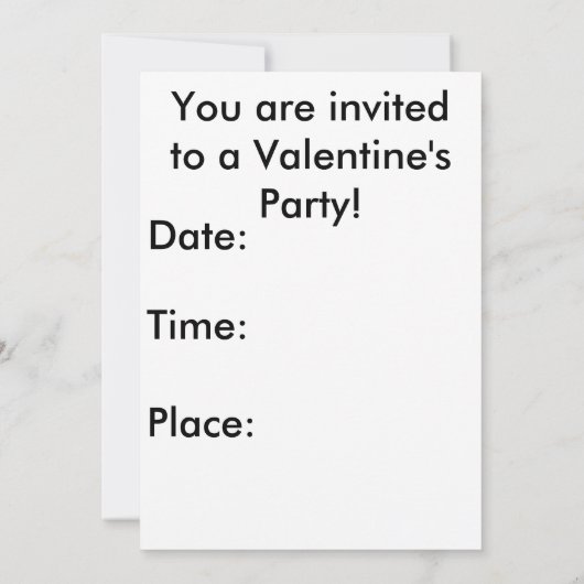 Vintager Valentinstag Einladung (Rückseite)