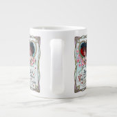 Vintager Valentinstag, Elegante Frau im Herzen Jumbo-Tasse (Rückseite)