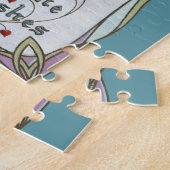 Vintager Valentinstag, Elegante Frau im Herzen Puzzle (Seite)