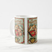 Vintager Valentinstag Engel, Cupid Reading Book Kaffeetasse (Vorderseite Links)