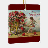 Vintager Valentinstag Engel, Herz der Liebe Keramikornament (Rechts)