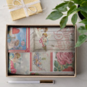 Vintager Valentinstag - Engel, Herzen Seidenpapier (Geschenk)