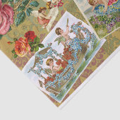 Vintager Valentinstag Enttäuschung, Engel, Blume Seidenpapier (Ausschnitt)