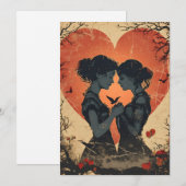 Vintager Valentinstag Feiertagskarte (Vorne/Hinten)