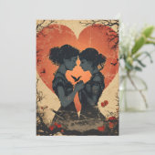 Vintager Valentinstag Feiertagskarte (Stehend Vorderseite)