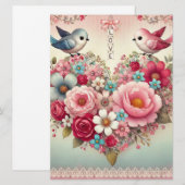 Vintager Valentinstag Feiertagskarte (Vorne/Hinten)