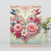 Vintager Valentinstag Feiertagskarte (Stehend Vorderseite)