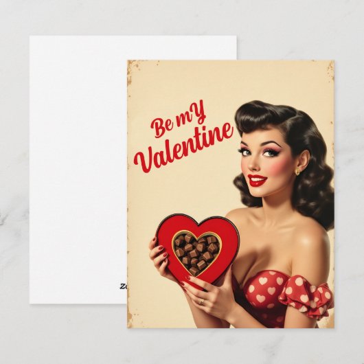 Vintager Valentinstag Feiertagskarte (Vorne/Hinten)