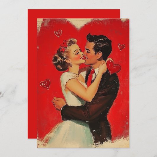Vintager Valentinstag Feiertagskarte (Vorne/Hinten)