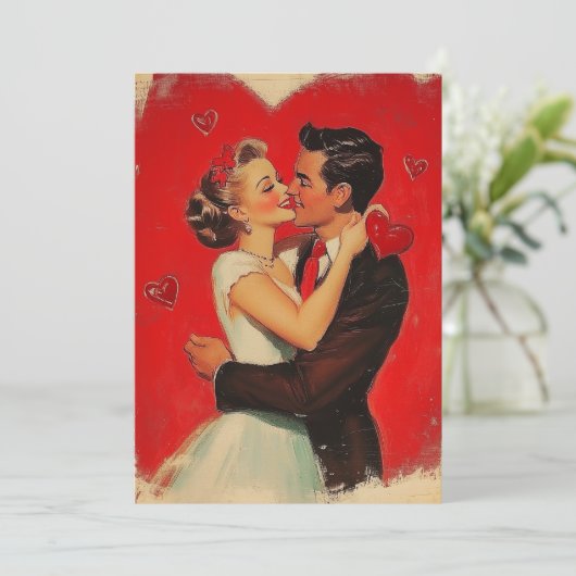 Vintager Valentinstag Feiertagskarte (Stehend Vorderseite)