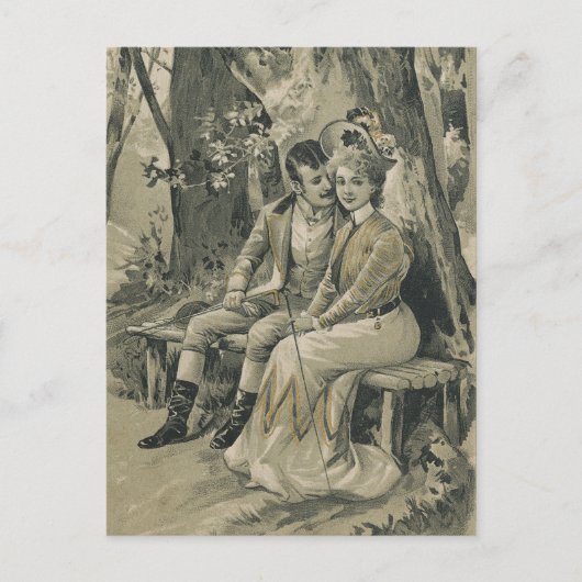 Vintager Valentinstag Feiertagspostkarte (Vorderseite)