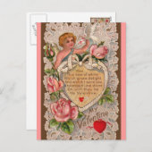 Vintager Valentinstag Feiertagspostkarte (Vorne/Hinten)