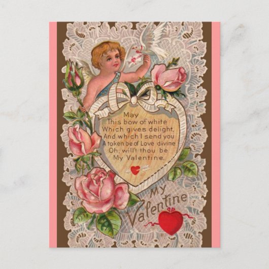 Vintager Valentinstag Feiertagspostkarte (Vorderseite)