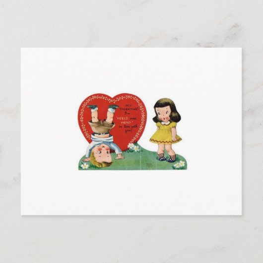 Vintager Valentinstag Feiertagspostkarte (Vorderseite)