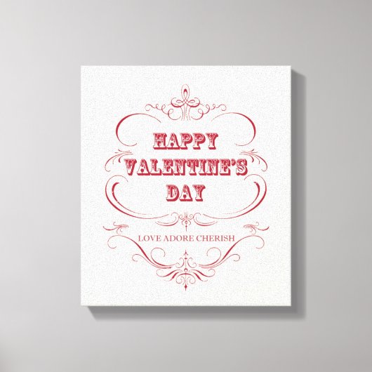 Vintager Valentinstag gedehnte Leinwand (Vorderseite)