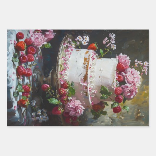 Vintager Valentinstag Geschenkpapier Set (Vorderseite)