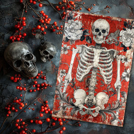 Vintager Valentinstag Gothic Skeleton Skull Seidenpapier