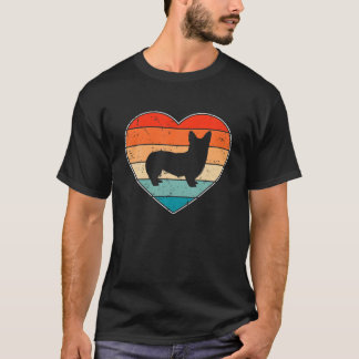 Vintager Valentinstag Heart Corgi Dog Puppy Lover T-Shirt