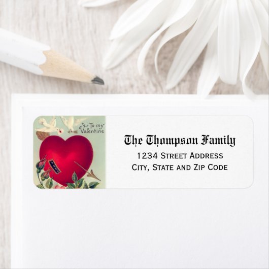 Vintager Valentinstag Herz & Tauben (Insitu)