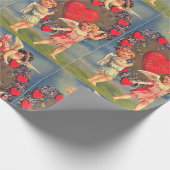 Vintager Valentinstag Herz und Feiertag Geschenkpapier (Ecke)