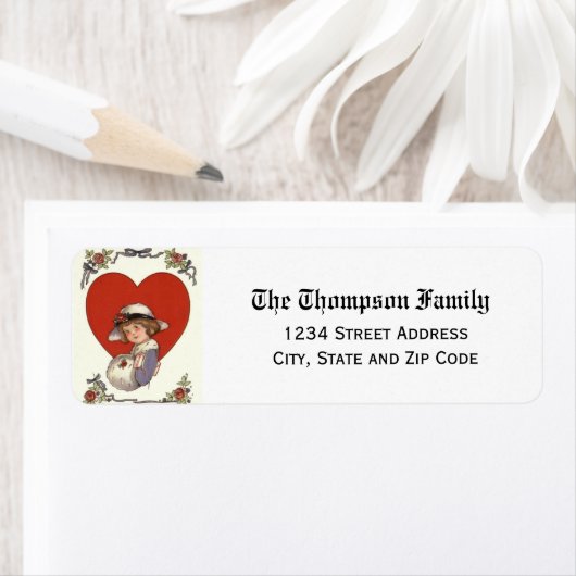 Vintager Valentinstag Herz und Kind (Insitu)