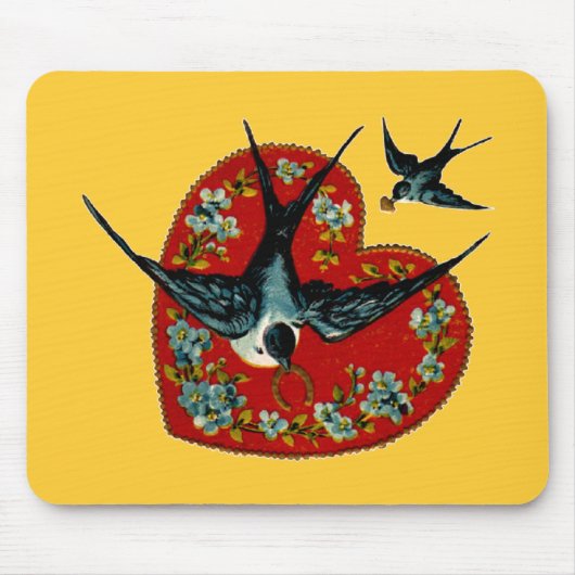 Vintager Valentinstag Herz und Nieren Mousepad (Vorne)