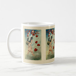 Vintager Valentinstag, Hub mit Magnet-Herzen Kaffeetasse