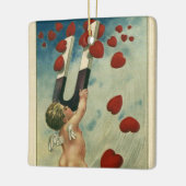 Vintager Valentinstag, Hub mit Magnet-Herzen Keramikornament (Links)