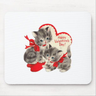 Vintager Valentinstag Katzenkuchen Kitten Kitty Re Mousepad