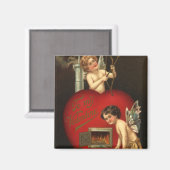 Vintager Valentinstag Kupid, Engel Brennende Liebe Magnet (Vorderseite/Rückseite)