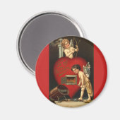 Vintager Valentinstag Kupid, Engel Brennende Liebe Magnet (Vorderseite/Rückseite)