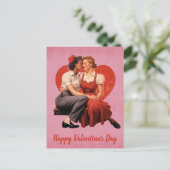 Vintager Valentinstag Lesbian Couple Postkarte (Stehend Vorderseite)
