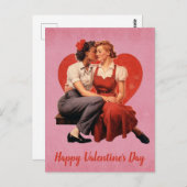 Vintager Valentinstag Lesbian Couple Postkarte (Vorne/Hinten)